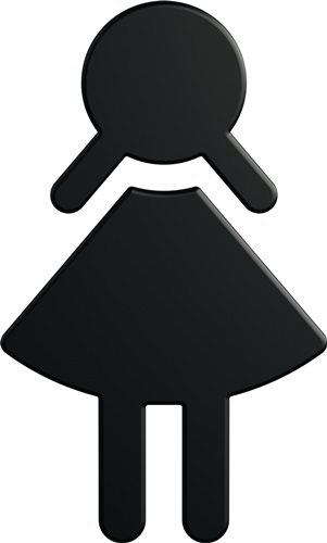 Symbol Frau 801.91B020 PA Farb-Nr.90 B.87mm H.150mm S.3mm HEWI