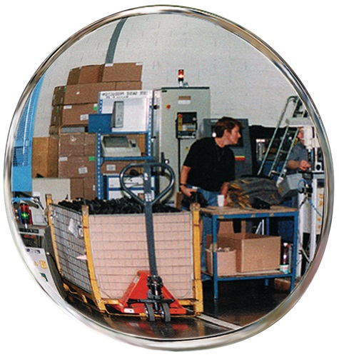 Kontroll-/Sicherheitsspiegel Rückwand schwarz mit Halterung SPL