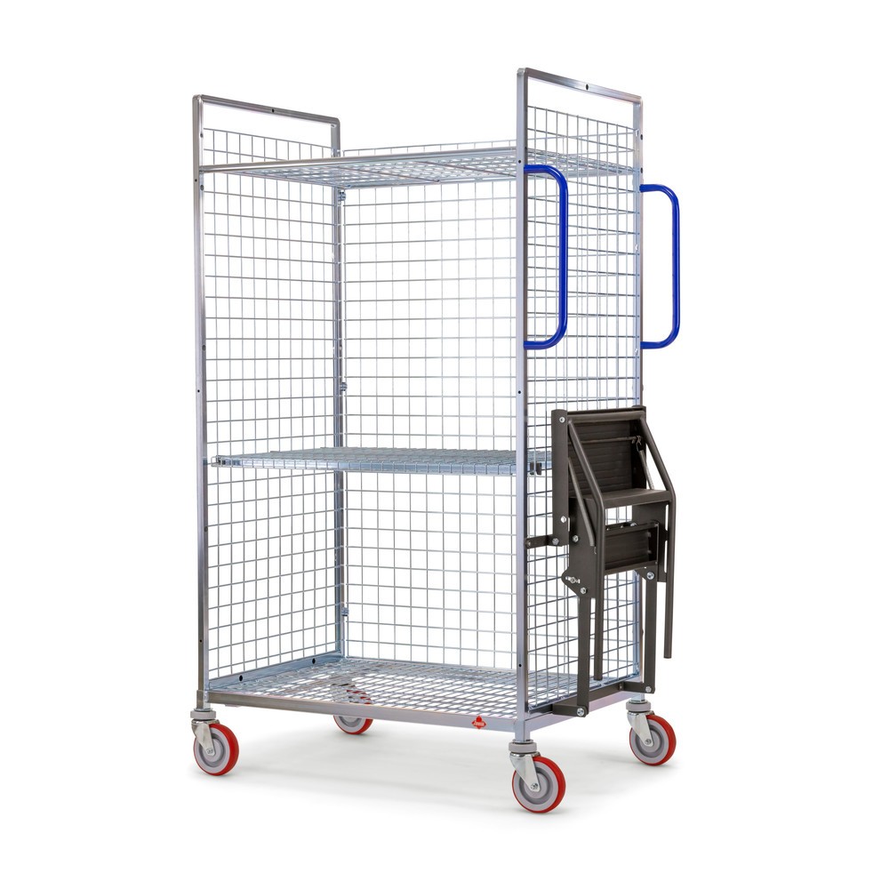 Ameise® Kommissionierwagen AK-M, 3 Gitterwände, inkl. 1 Zwischenboden