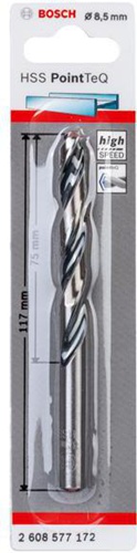 Bosch Metallspiralbohrer PointTeQ DIN388 Arbeits-L.75mm D.8,5mm Typ N