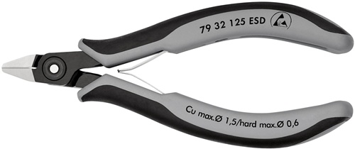 Präzisions-Elektronik-Seitenschneider L.125mm Form 3 Facette ja,sehr kl.pol.