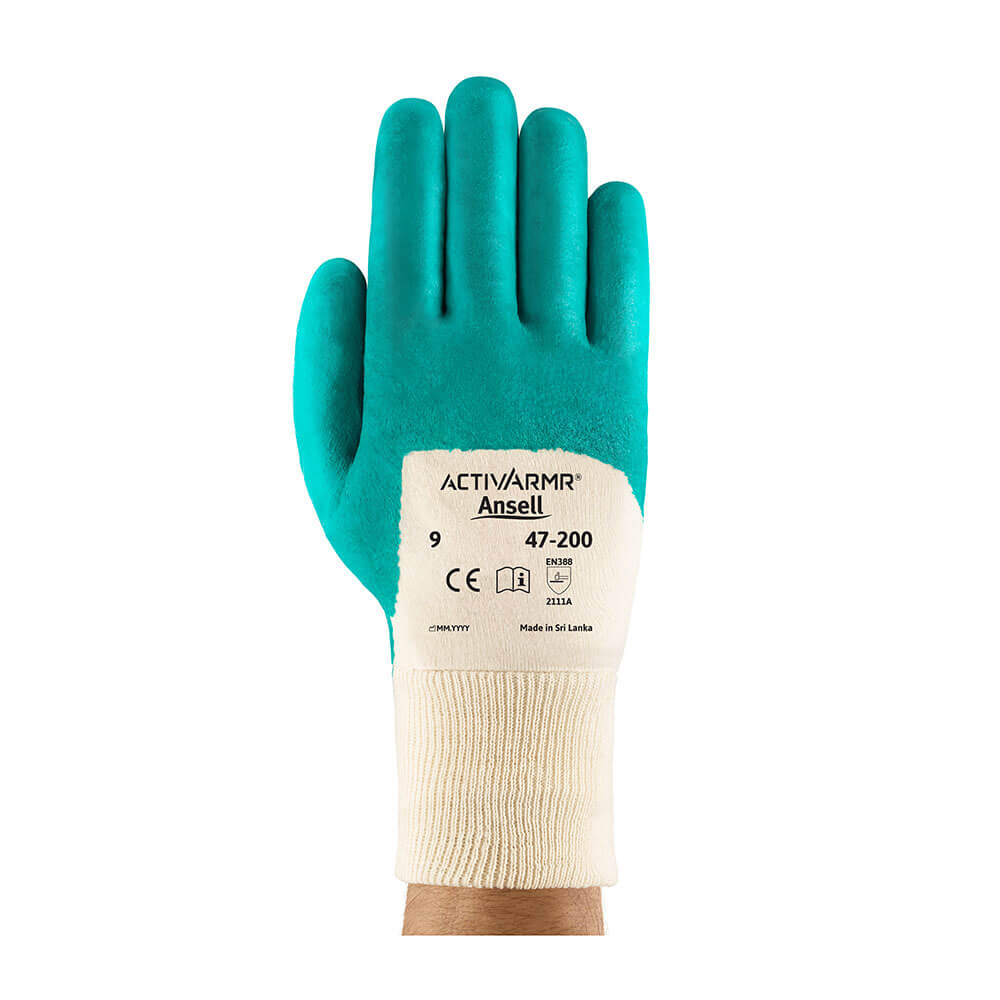 ANSELL Schutzhandschuh EASY FLEX grün/weiß (47-200)