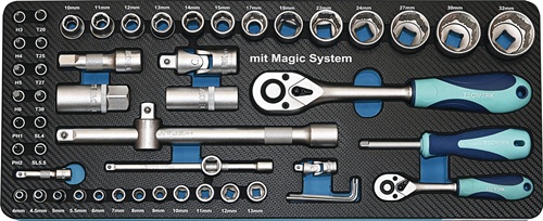 TECWERK Steckschlüsselsatz 55-tlg.1/4+1/2 Zoll SW 4-32mm Z.72/72 6KT 