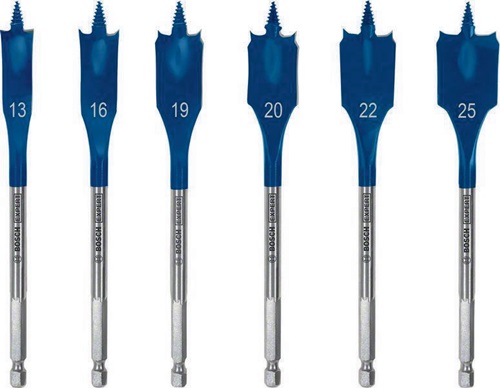 Bosch Flachfräsbohrer-Set EXPERT SelfCut Speed 6tlg. D.13/16/19/20/22/25mm