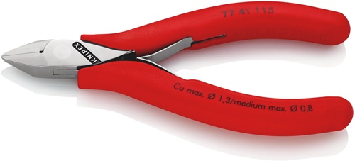 Elektronik-Seitenschneider L.115mm Form 2 Facette nein Ku.-Überzug