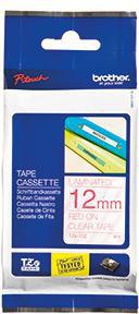 Brother Schriftbandkassette TZe132 12mm laminiert rot auf farblos