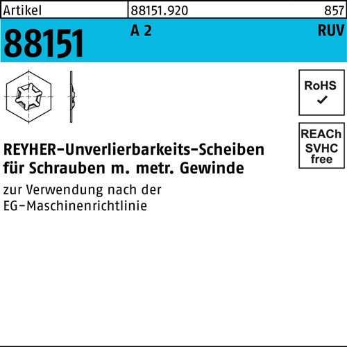 Unverlierbarkeitsscheibe R 88151 M16x 27x 0,7 A 2 50 Stück
