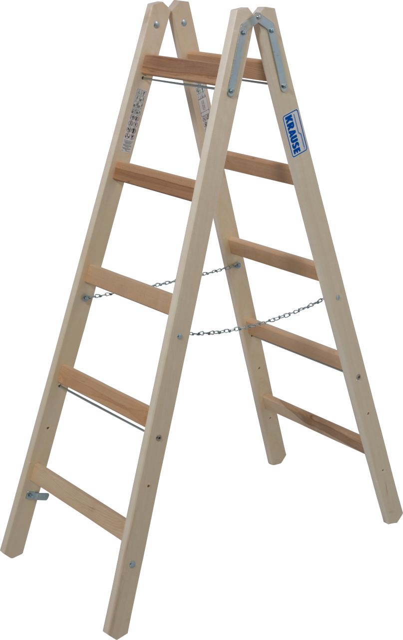 Krause STABILO Sprossen-DoppelLeiter Holz 2x5 Sprossen
