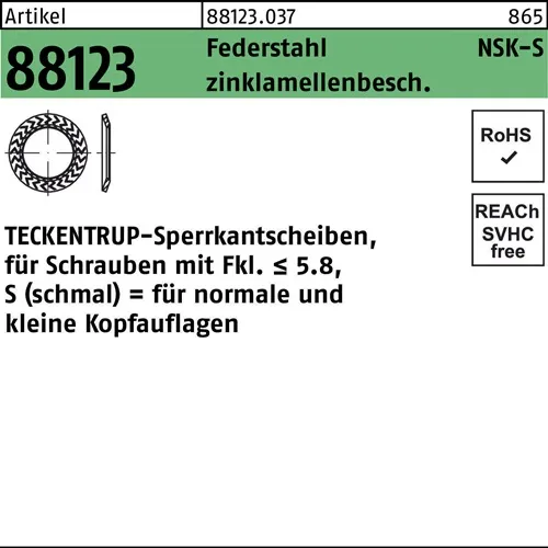 Sperrkantscheibe R 88123 NSK-S 12 Federstahl zinklamellenb. 500St. TECKENTRUP