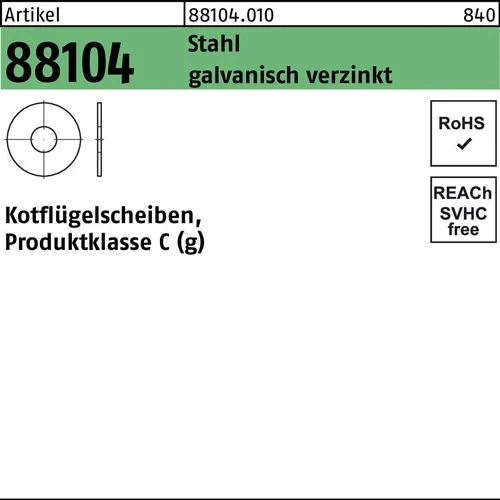 Kotflügelscheibe R 88104 6,4x30x1,5 Stahl galv.verz. 200 Stück