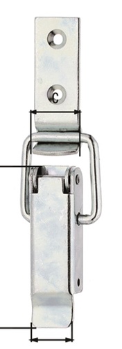 Kistenverschluss H.61mm B.22mm STA galv.verz.d.pass.f.Vorhangschl.m.max Ø7mm SB