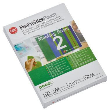 GBC Folientasche PeelnStickPouch 41666E DIN A4 100mic 100 St./Pack.