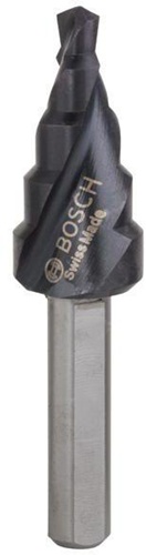 Bosch Stufenbohrer Stufen-D.4-12mm Schaft-D.6mm L.50mm HSS AlTiN-besch. 5 Stufen