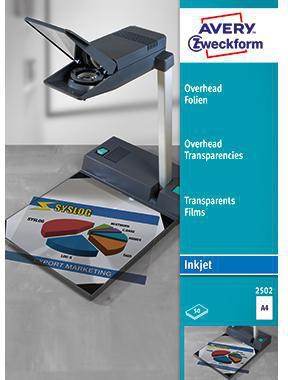 Avery Zweckform Inkjetfolie 2502 DIN A4 transparent 50 St./Pack.