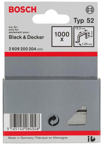 Bosch Flachdrahtklammer Typ 52 BxL 12,3x6mm Dicke 1,25mm 1000 St