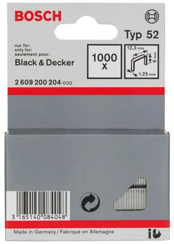Bosch Flachdrahtklammer Typ 52 BxL 12,3x6mm Dicke 1,25mm 1000 St