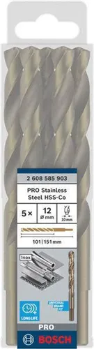 Bosch Metallbohrer PRO Stainless Steel Arbeits-L.101mm D.12mm L.151mm 5St.