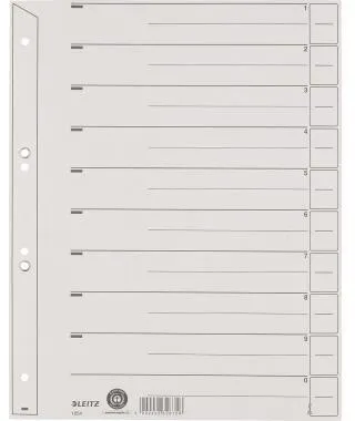 Leitz Trennblatt 16540085 A4 200g Karton grau 100 St./Pack.