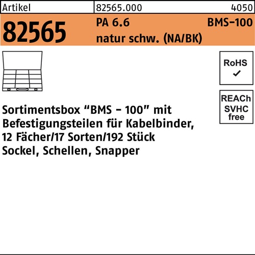 Sortimentsbox R 82565 f.Kabelbinder BMS - 100 PA 6.6 1 Stück HELLERMANNTYTON
