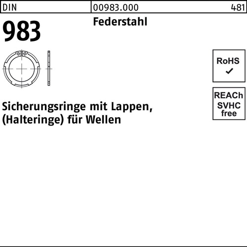 Sicherungsring DIN 983 Lappen 50x 2 Federstahl 100 Stück