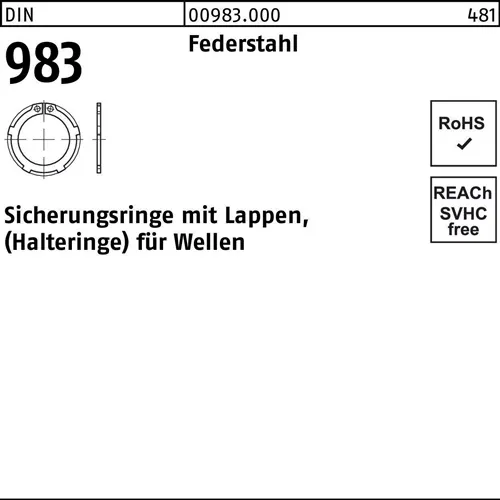 Sicherungsring DIN 983 Lappen 40x 1,75 Federstahl 100 Stück