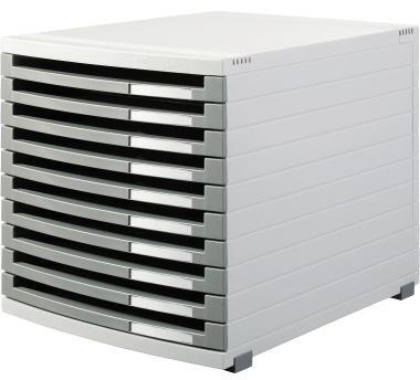 HAN Schubladenbox CONTUR 1510-0-19 A4/B4/C4 10Schübe offen l.gr/d.gr