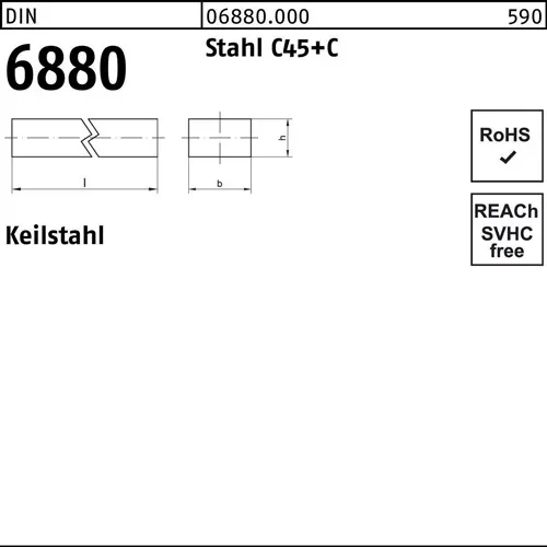 Keilstahl DIN 6880 32x 18x 1000 Stahl C45+C 1 Stück