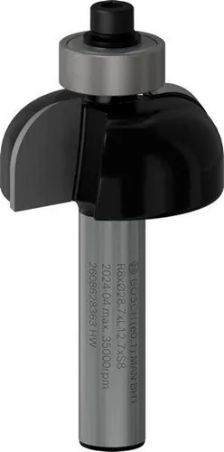 Bosch Hohlkehlfräser Arbeits-L.13mm D.24,7mm L.54mm Radius 8mm Schaft 8mm