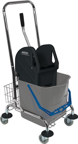 Reinigungswagen Eimer 1x27 l,Presse,Ablagekorb STA SPRINTUS