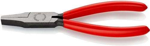 Flachzange Gesamt-L.160mm Kopf pol.schwarz atram.Ku.-Überzug KNIPEX