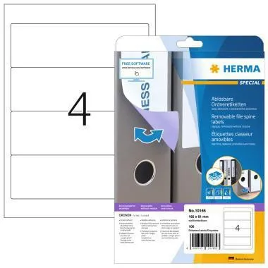 HERMA Ordneretikett 10165 192x61mm sk ablösbar ws 100 St.