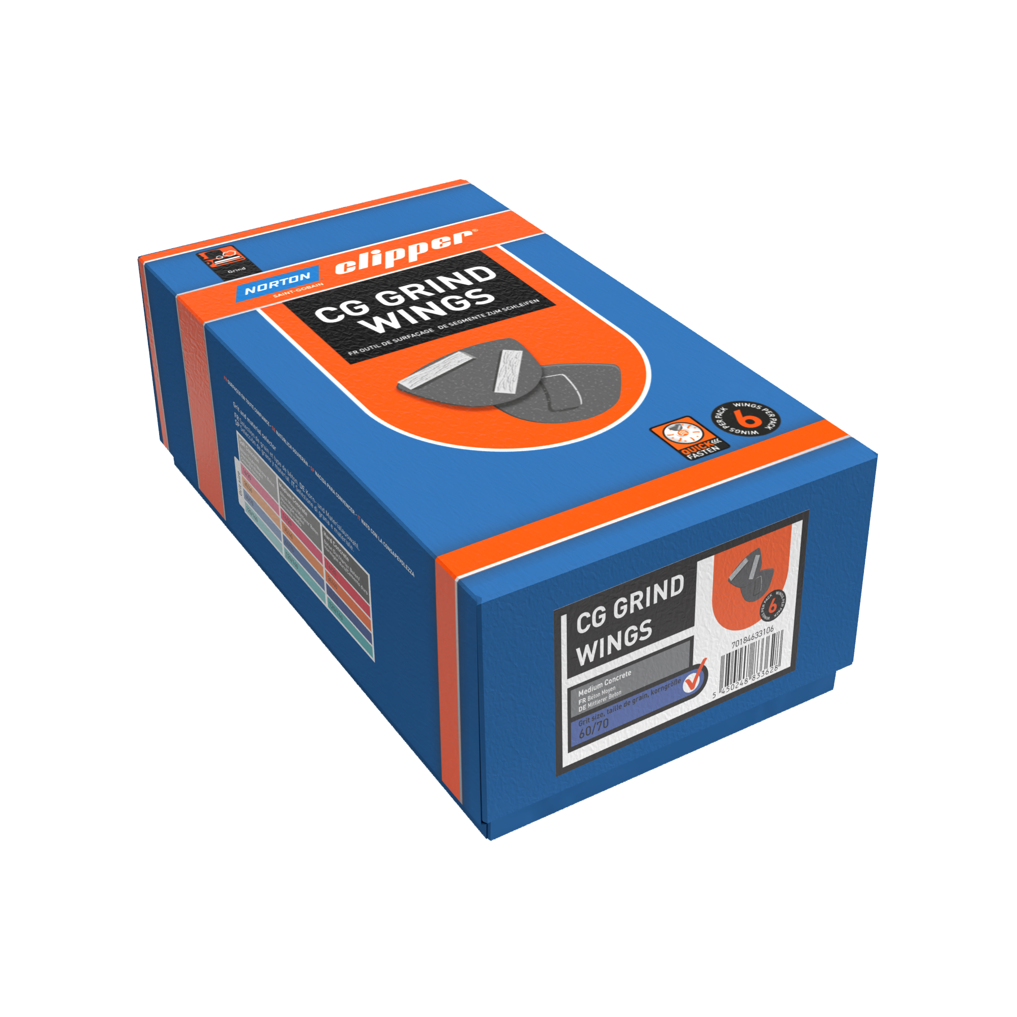 Norton Clipper CG Segment Schleifen Medium 60/70 Anzahl 6