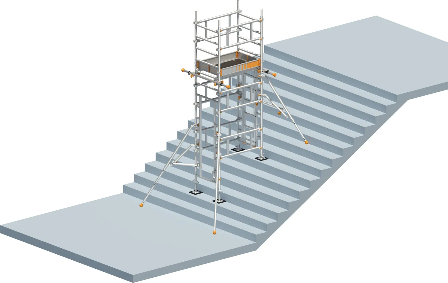 Layher Fahrgerüst SoloTower mit Treppen-Kit Typ: 1600195 | SH: 4,65 m / AH: 6,65 m