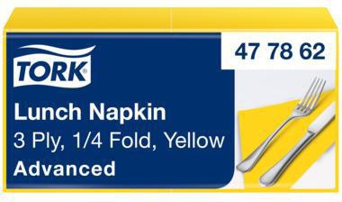 Tork Serviette 477862 33x33cm 3lg. 1/4 Falz gelb 150 St./Pack.