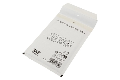 Luftpolsterversandtasche Innenmaß 110x215mm Außenmaß 140x225mm weiß SK-Verschlus