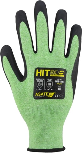Feinstrickhandschuh HIT-RC Gr.8 grün/schwarz EN 388/EN 407/EN ISO 21420 PSA II