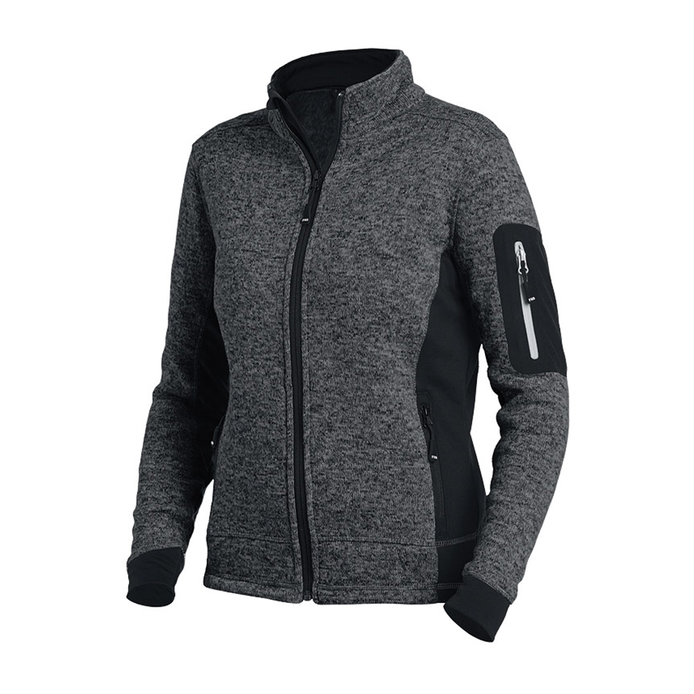 FHB Damen-Strick-Fleecejacke MARIEKE anthrazit/schwarz (79596 )