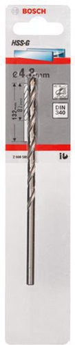 Bosch Metallbohrer HSS-G DIN340 Arbeits-L.87mm D.4,8mm L.132mm Typ N