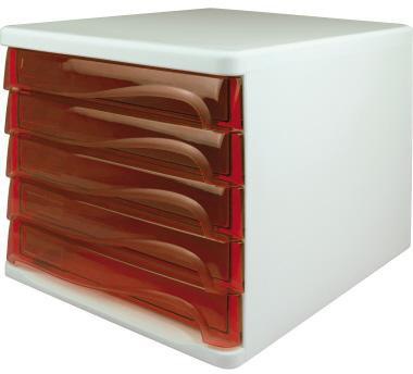 helit Schubladenbox economy H6129420 DIN A4-C4 l.gr/rt.tr