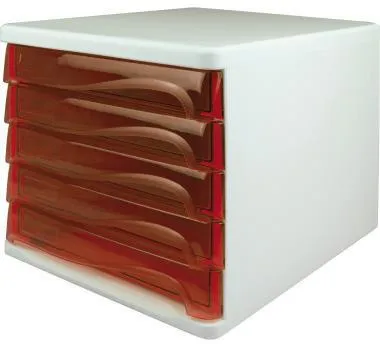 helit Schubladenbox economy H6129420 DIN A4-C4 l.gr/rt.tr