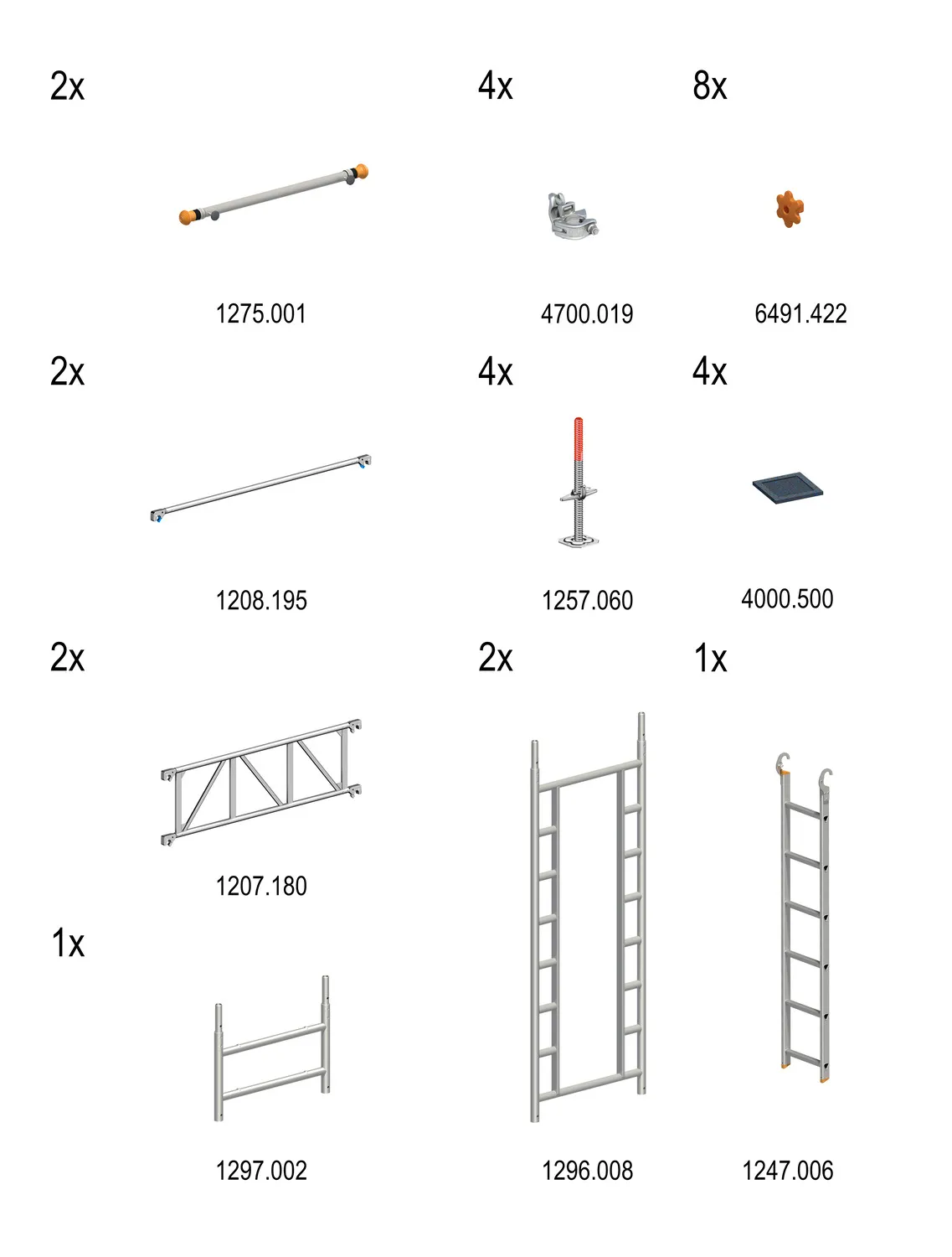 Layher Fahrgerüst Uni Leicht Treppen-Kit Typ: 1603292 | SH: 4,65 m / AH: 6,65 m