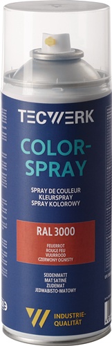 TECWERK Colorspray feuerrot seidenmatt RAL 3000 400ml Spraydose 