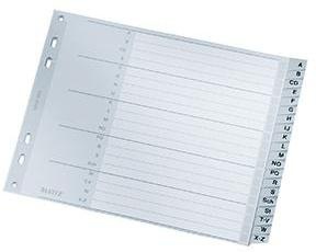 Leitz Register 12620000 A-Z DIN A4 Überbreite 20teilig PP grau