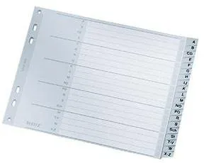 Leitz Register 12620000 A-Z DIN A4 Überbreite 20teilig PP grau