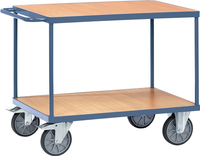 Tischwagen 2 Ladeflächen L1000xB700mm saphirblau Trgf.600kg TECWERK