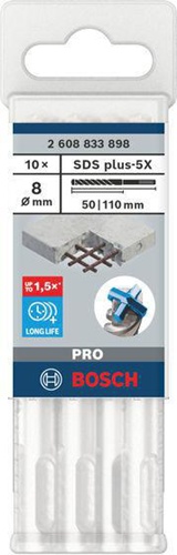 Bosch Hammerbohrer PRO Arbeits-L.50mm D.8mm L.110mm SDS plus-5X