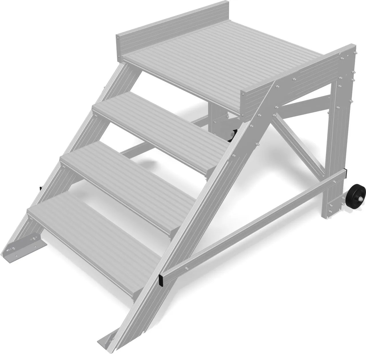 Krause STABILO PodestTreppe fahrbar aus Leichtmetall 1x4 Stufen