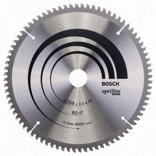 Bosch Kreissägeblatt PRO Wood AD 254mm Z.80 WZ/N Bohr.30mm Schnitt-B.2,5mm