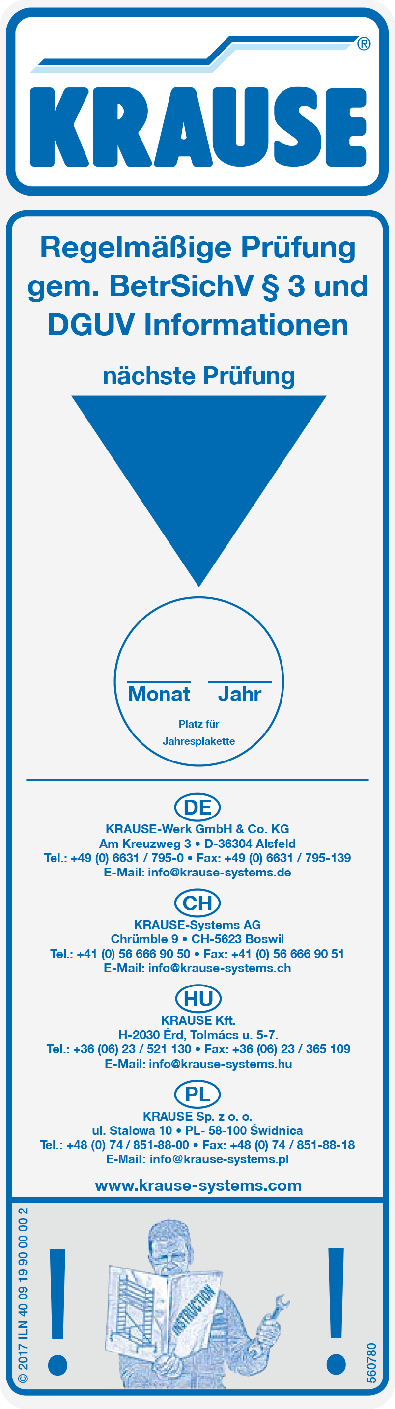 KRAUSE Prüfaufkleber für FahrGerüste