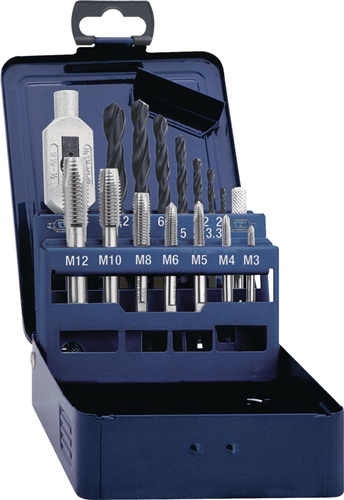 Gewindebohrersatz DIN 352 M3-M12 15tlg.HSS Metallkass.TECWERK